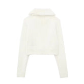 Astrid Faux Fur Crop Knitted Jacket
